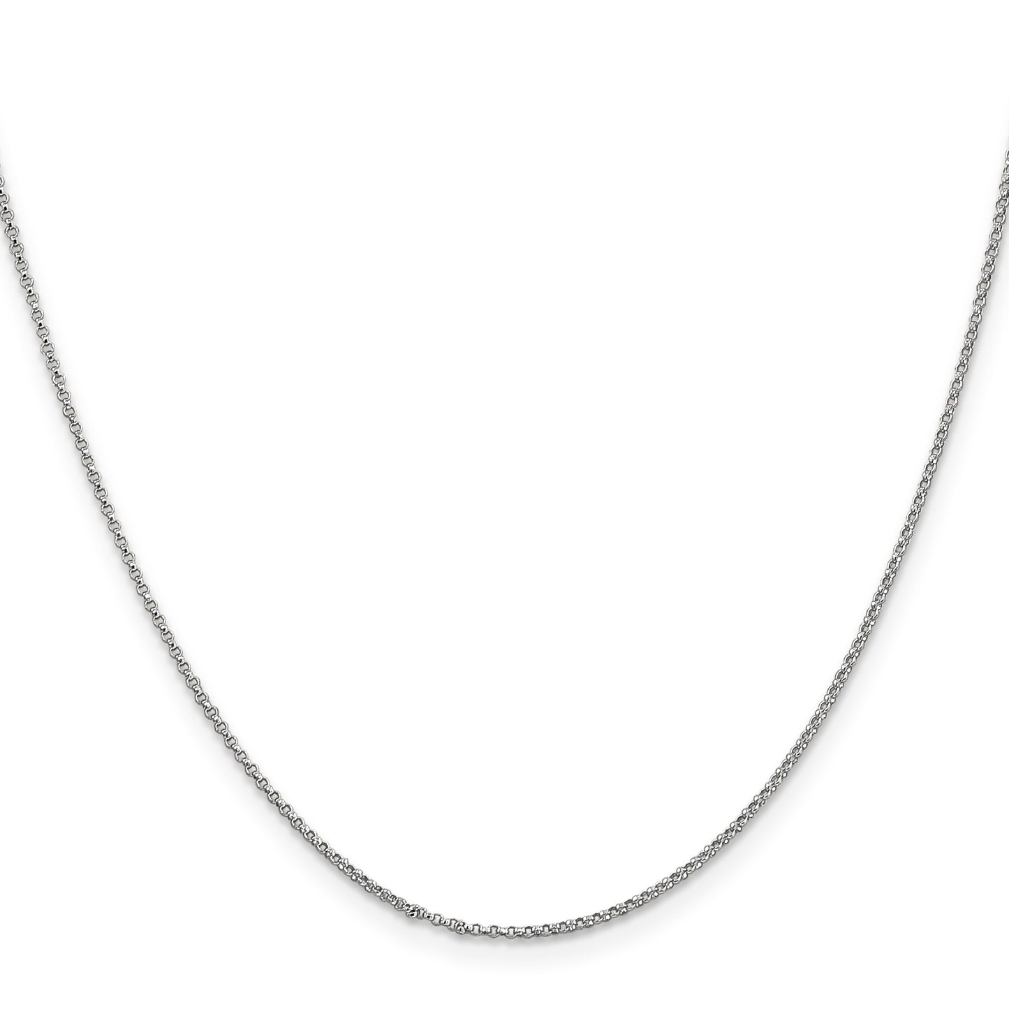 14K White Gold 24 inch 1.15mm Rolo with Lobster Clasp Pendant Chain