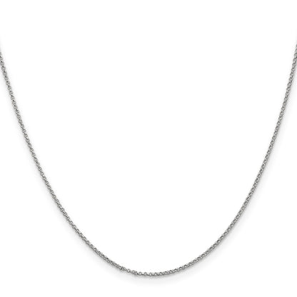 14K White Gold 24 inch 1.15mm Rolo with Lobster Clasp Pendant Chain