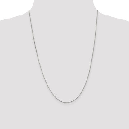 14K White Gold 24 inch 1.15mm Rolo with Lobster Clasp Pendant Chain