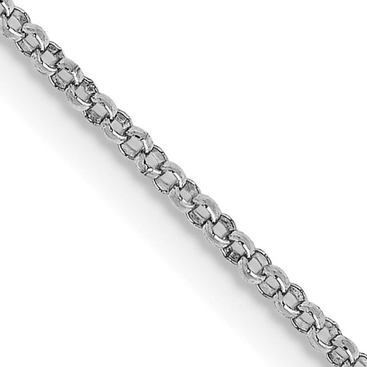 14K White Gold 20 inch 1.15mm Rolo with Lobster Clasp Pendant Chain