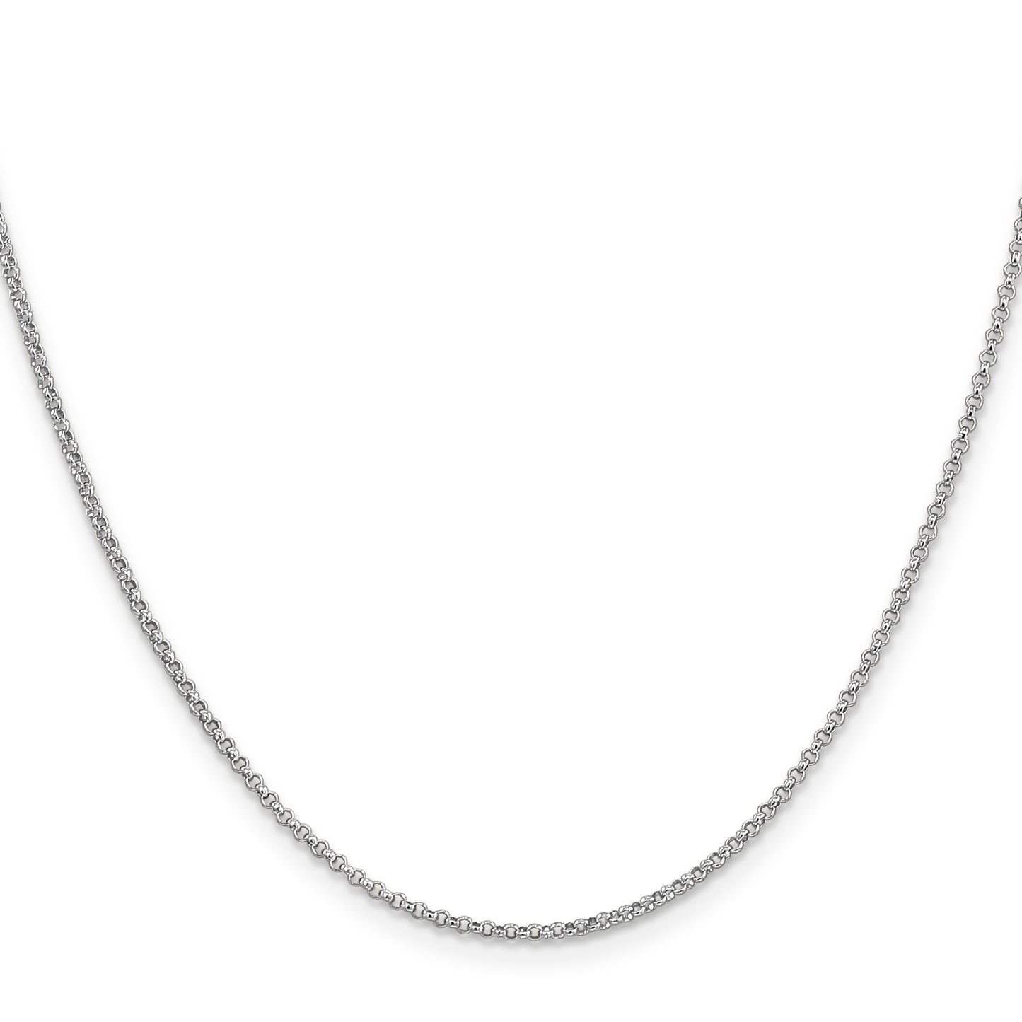 14k White Gold 1.55mm Rolo Pendant Chain