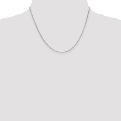 14K White Gold 18 inch 1.55mm Rolo with Lobster Clasp Pendant Chain