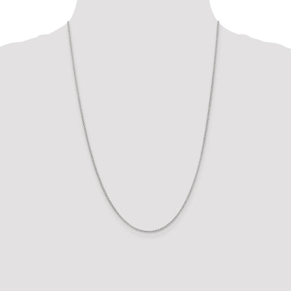 14K White Gold 24 inch 1.55mm Rolo with Lobster Clasp Pendant Chain