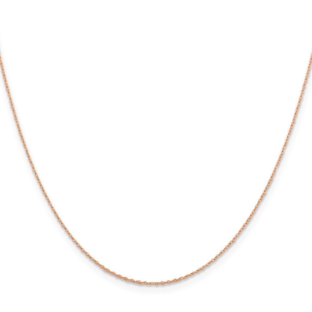 14K Rose Gold 16 inch .5mm Baby Rope with Spring Ring Clasp Chain