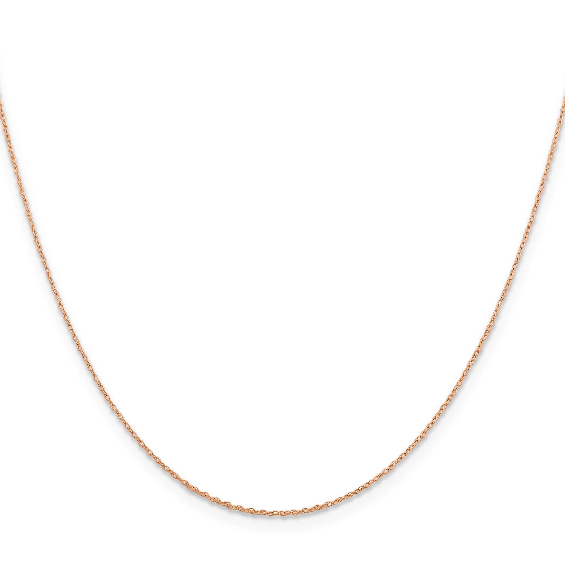 14K Rose Gold 13 inch .5mm Baby Rope with Spring Ring Clasp Chain