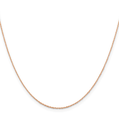 14K Rose Gold 13 inch .5mm Baby Rope with Spring Ring Clasp Chain