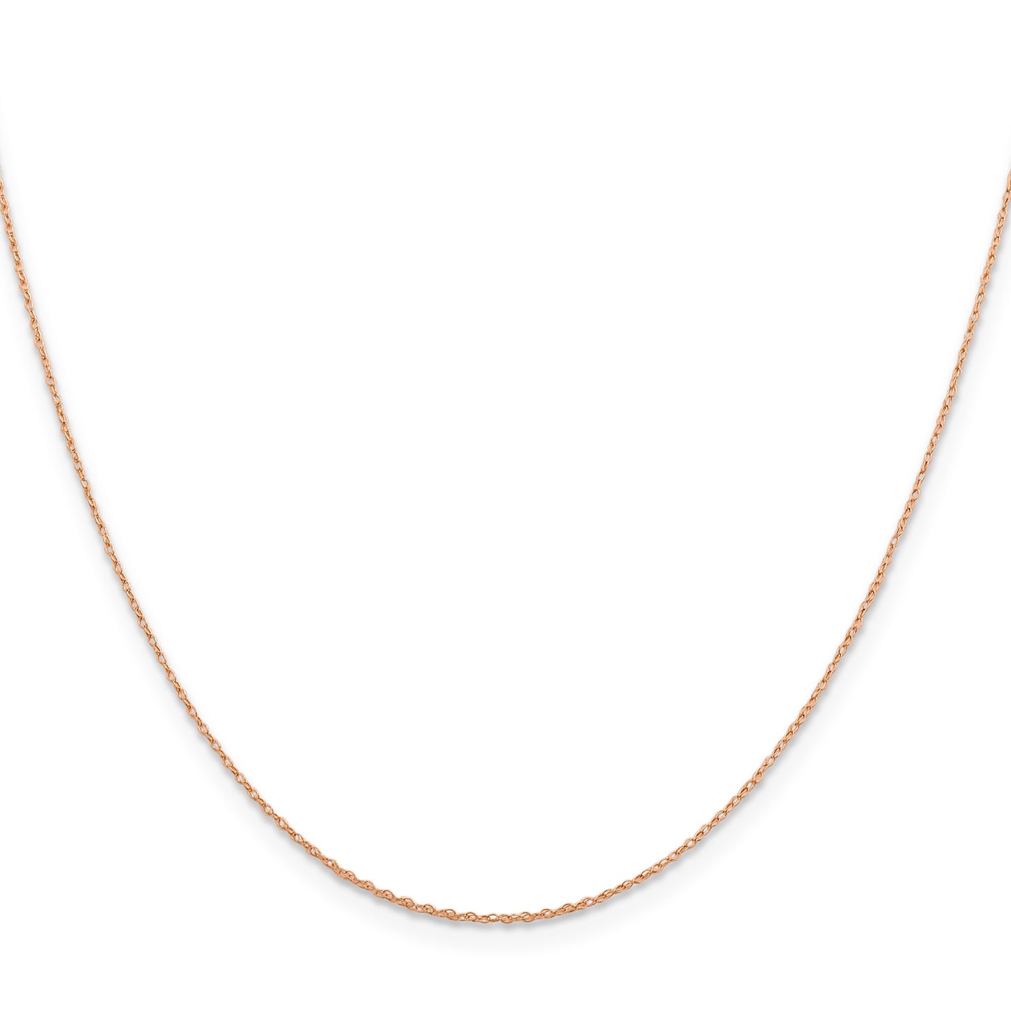 14K Rose Gold 16 inch .5mm Baby Rope with Spring Ring Clasp Chain