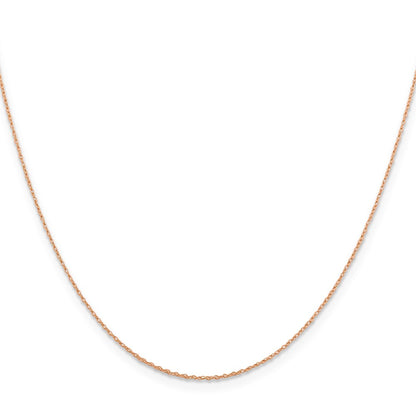 14K Rose Gold 13 inch .5mm Baby Rope with Spring Ring Clasp Chain