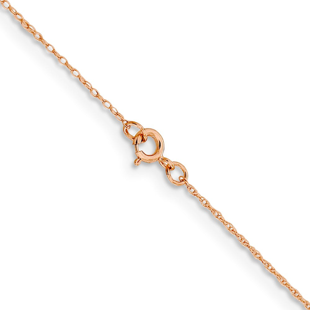 14K Rose Gold 16 inch .5mm Baby Rope with Spring Ring Clasp Chain