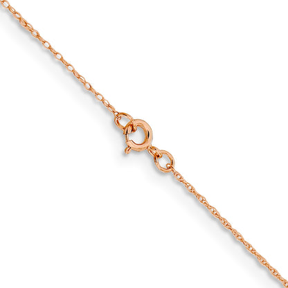 14K Rose Gold 20 inch .5mm Baby Rope with Spring Ring Clasp Chain