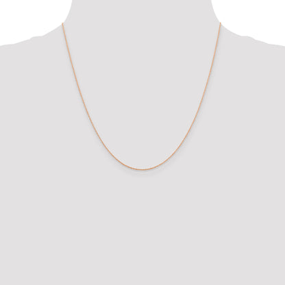 14K Rose Gold 20 inch .5mm Baby Rope with Spring Ring Clasp Chain