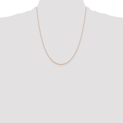 14K Rose Gold 22 inch .5mm Baby Rope with Spring Ring Clasp Chain