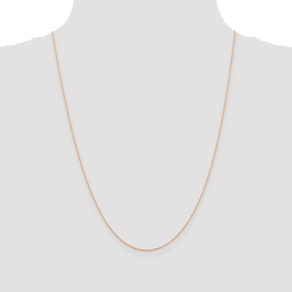 14K Rose Gold 24 inch .5mm Baby Rope with Spring Ring Clasp Chain