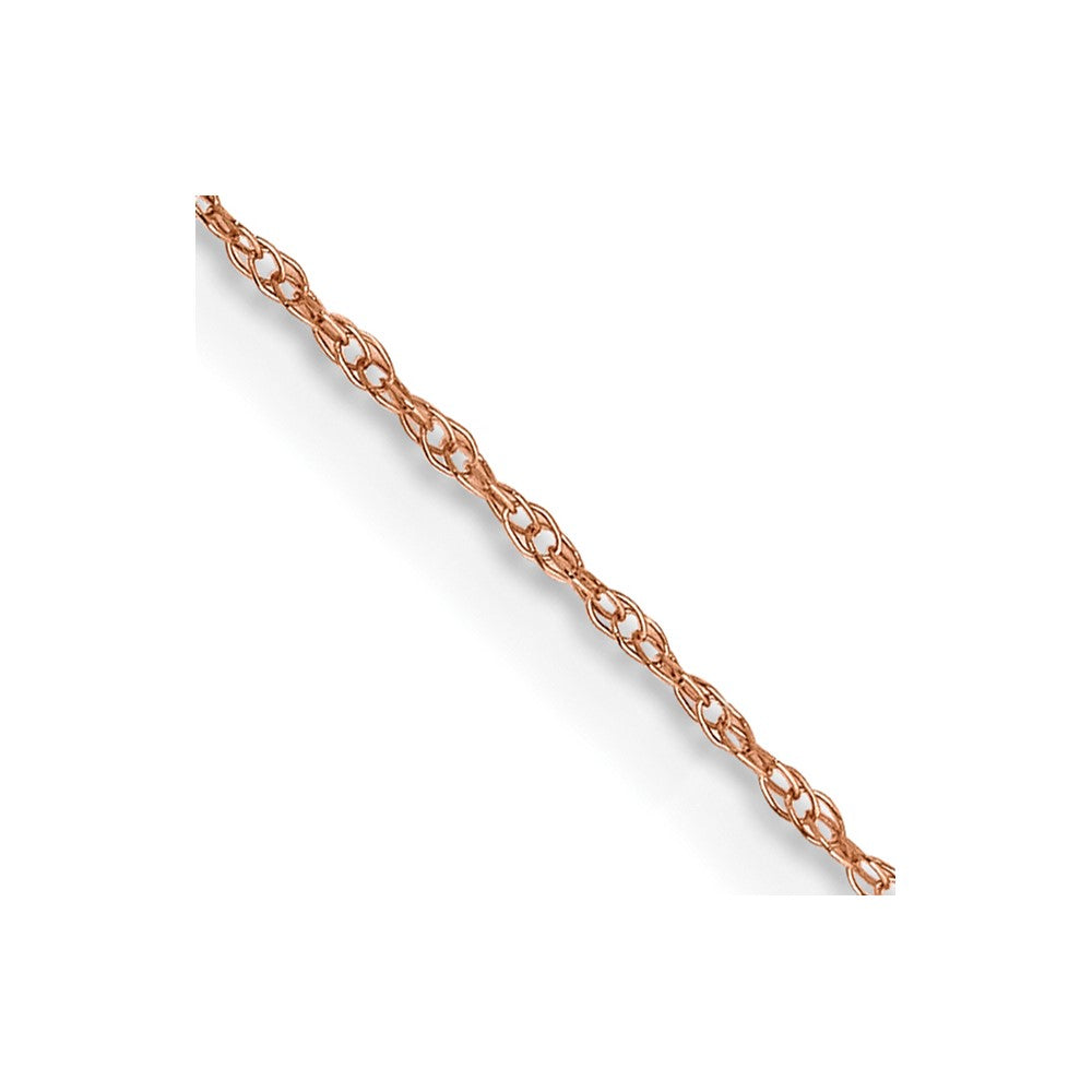 14K Rose Gold 16 inch .5mm Baby Rope with Spring Ring Clasp Chain