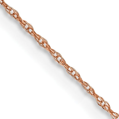 14K Rose Gold 16 inch .5mm Baby Rope with Spring Ring Clasp Chain