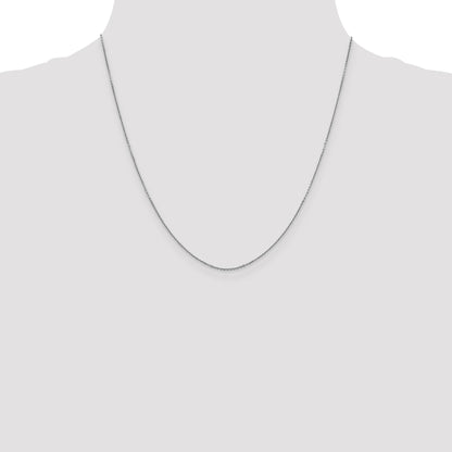 14K White Gold 20 inch .9mm Diamond-cut Round Open Link Cable with Lobster Clasp Chain
