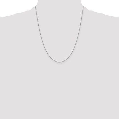 14K White Gold 22 inch .9mm Diamond-cut Round Open Link Cable with Lobster Clasp Chain