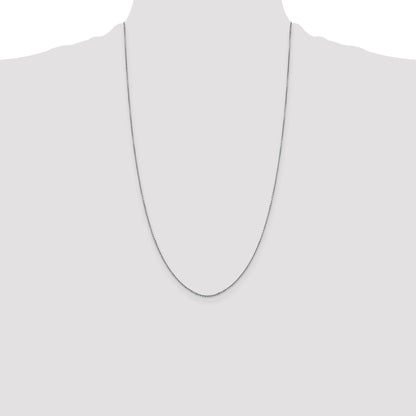 14K White Gold 26 inch .9mm Diamond-cut Round Open Link Cable with Lobster Clasp Chain
