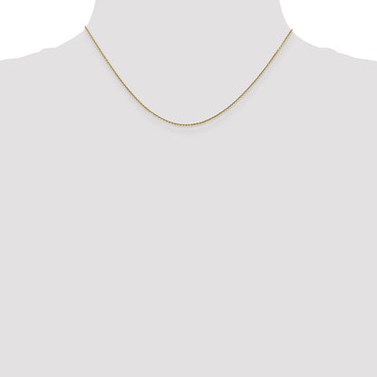 14K 16 inch .9mm Diamond-cut Round Open Link Cable with Lobster Clasp Chain