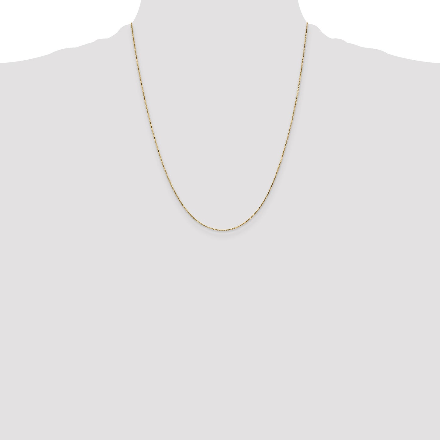 14K 22 inch .9mm Diamond-cut Round Open Link Cable with Lobster Clasp Chain