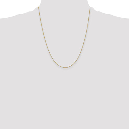 14K 22 inch .9mm Diamond-cut Round Open Link Cable with Lobster Clasp Chain