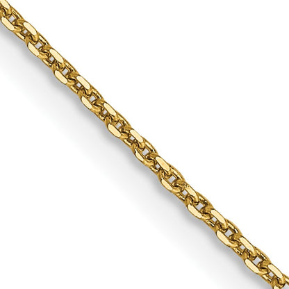 14K 30 inch .9mm Diamond-cut Round Open Link Cable with Lobster Clasp Chain