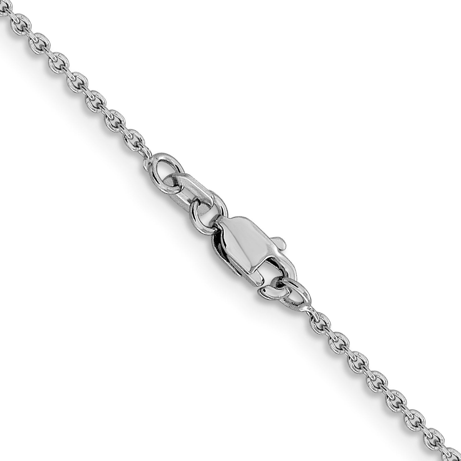 14K White Gold 18 inch 1.4mm Forzantine Cable with Lobster Clasp Chain