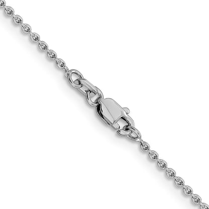 14K White Gold 18 inch 1.4mm Forzantine Cable with Lobster Clasp Chain