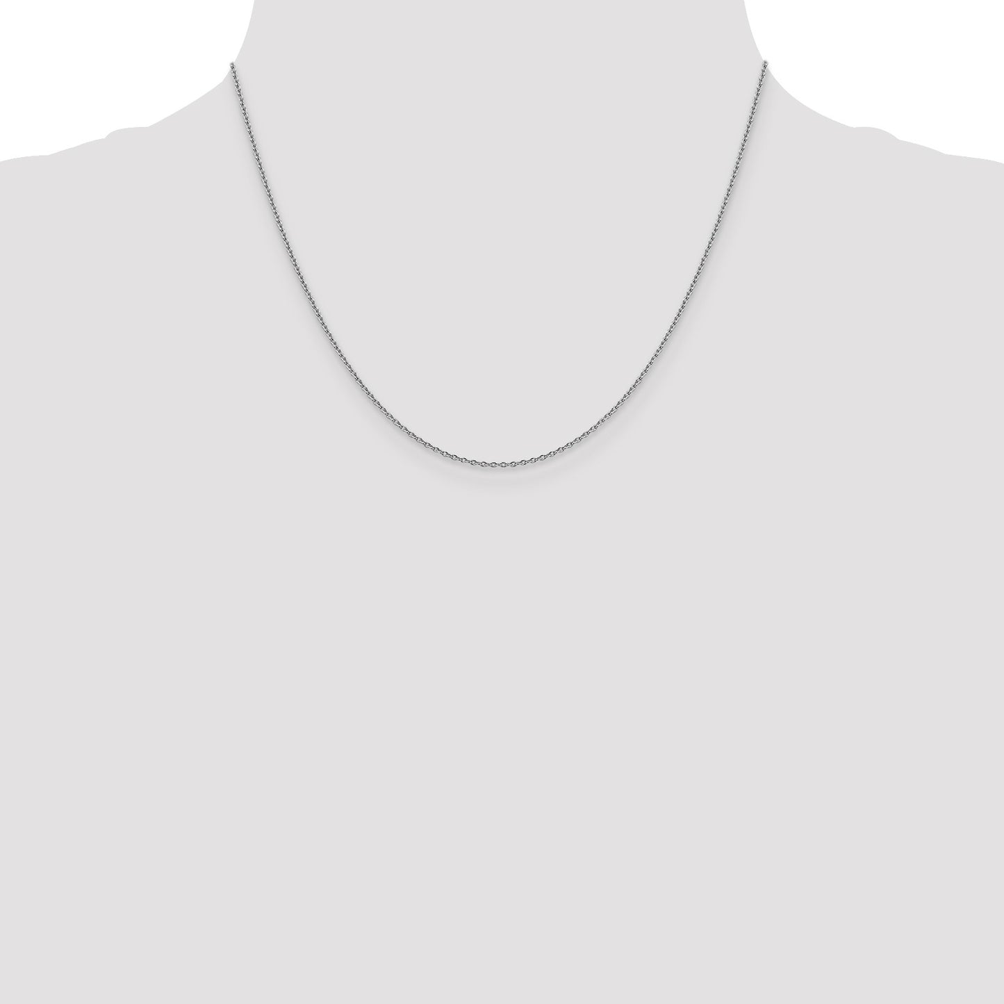 14K White Gold 18 inch 1.4mm Forzantine Cable with Lobster Clasp Chain