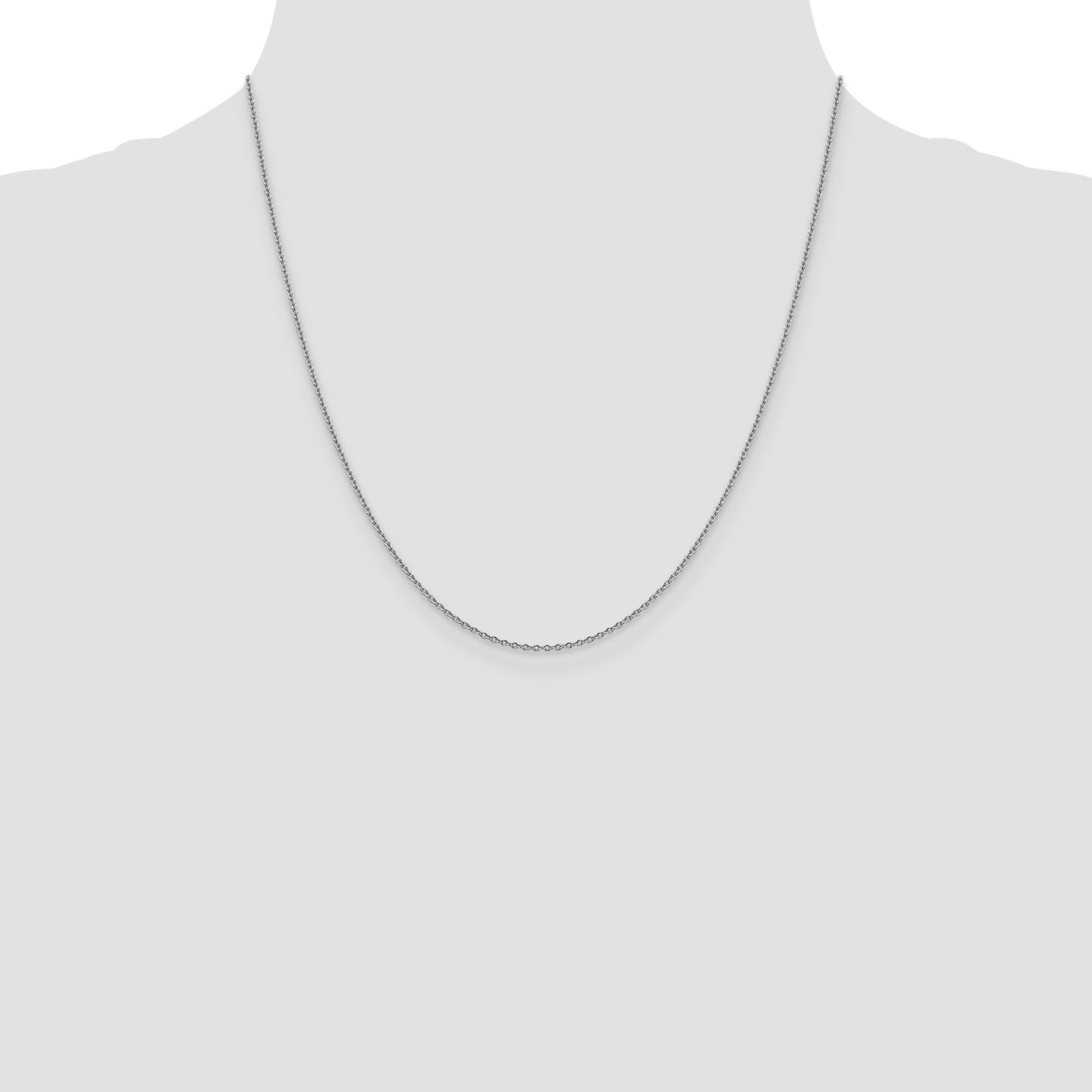 14K White Gold 20 inch 1.4mm Forzantine Cable with Lobster Clasp Chain