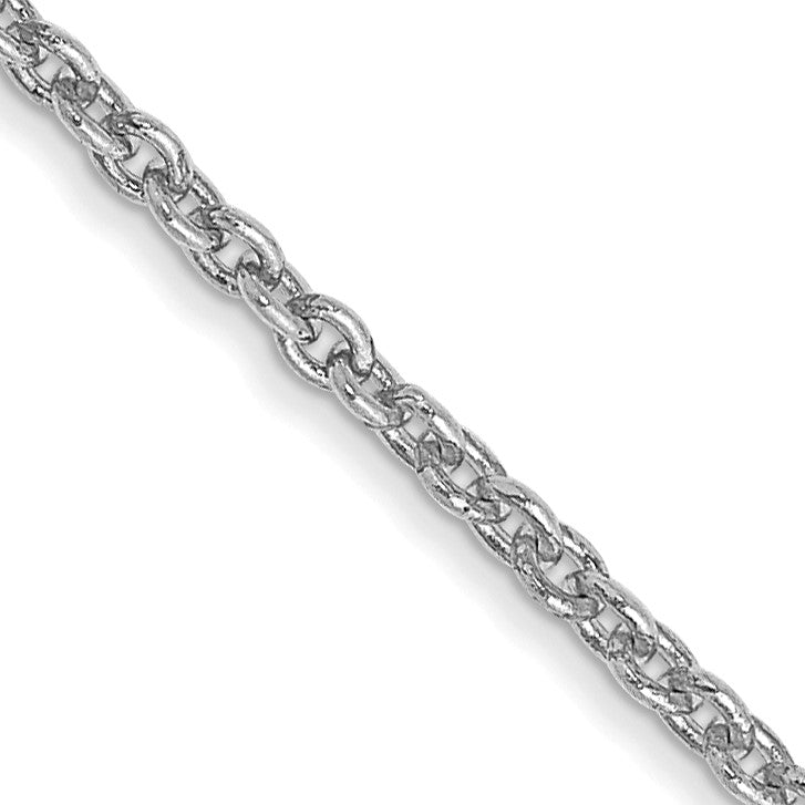 14K White Gold 18 inch 1.4mm Forzantine Cable with Lobster Clasp Chain