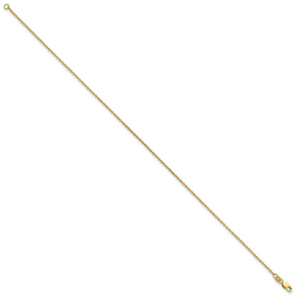 14K 10 inch 1.4mm Forzantine Cable with Lobster Clasp Anklet