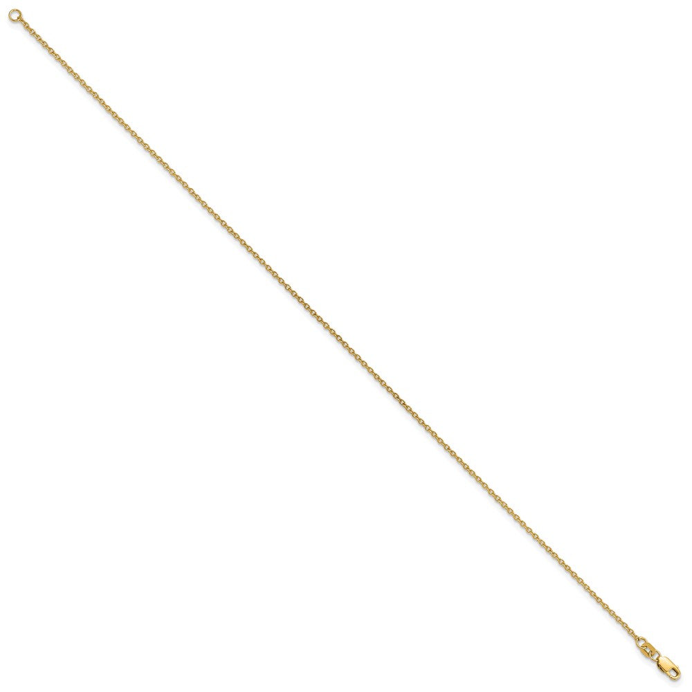 14K 10 inch 1.4mm Forzantine Cable with Lobster Clasp Anklet