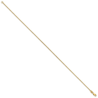 14K 10 inch 1.4mm Forzantine Cable with Lobster Clasp Anklet