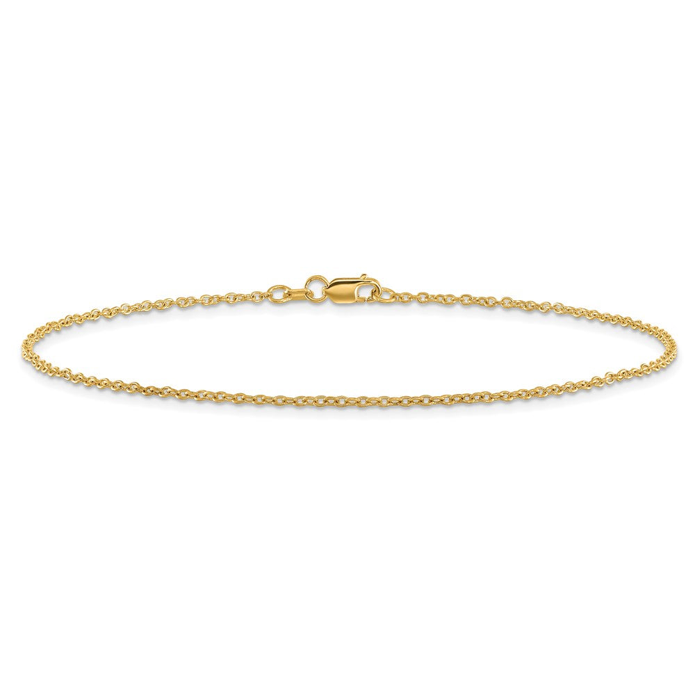 14K 10 inch 1.4mm Forzantine Cable with Lobster Clasp Anklet