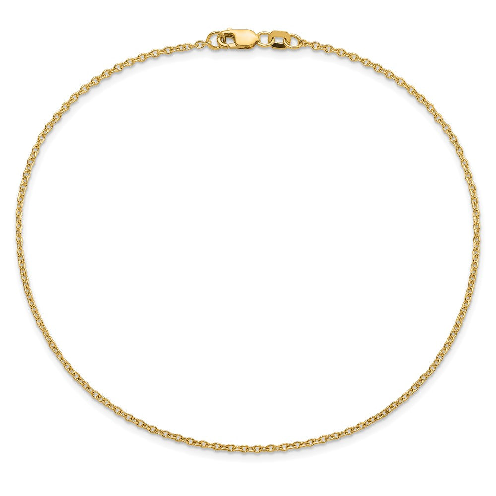 14K 10 inch 1.4mm Forzantine Cable with Lobster Clasp Anklet