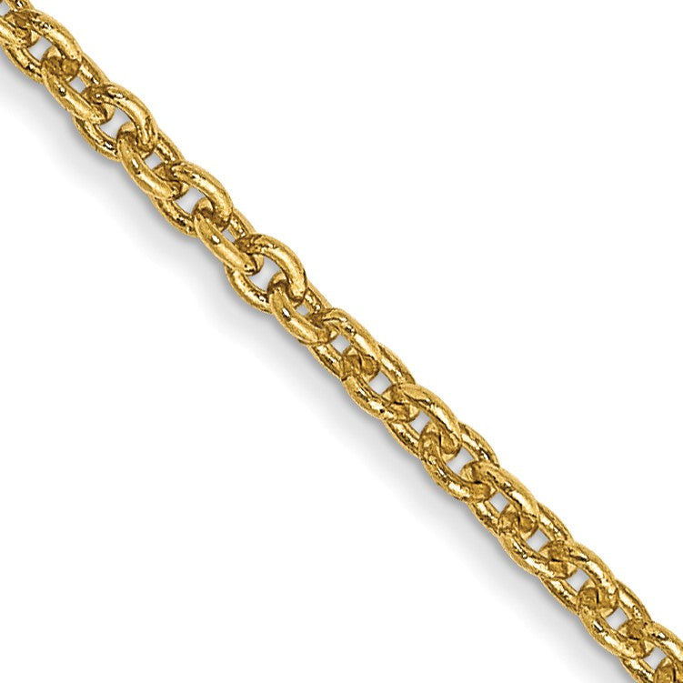 14K 22 inch 1.4mm Forzantine Cable with Lobster Clasp Chain