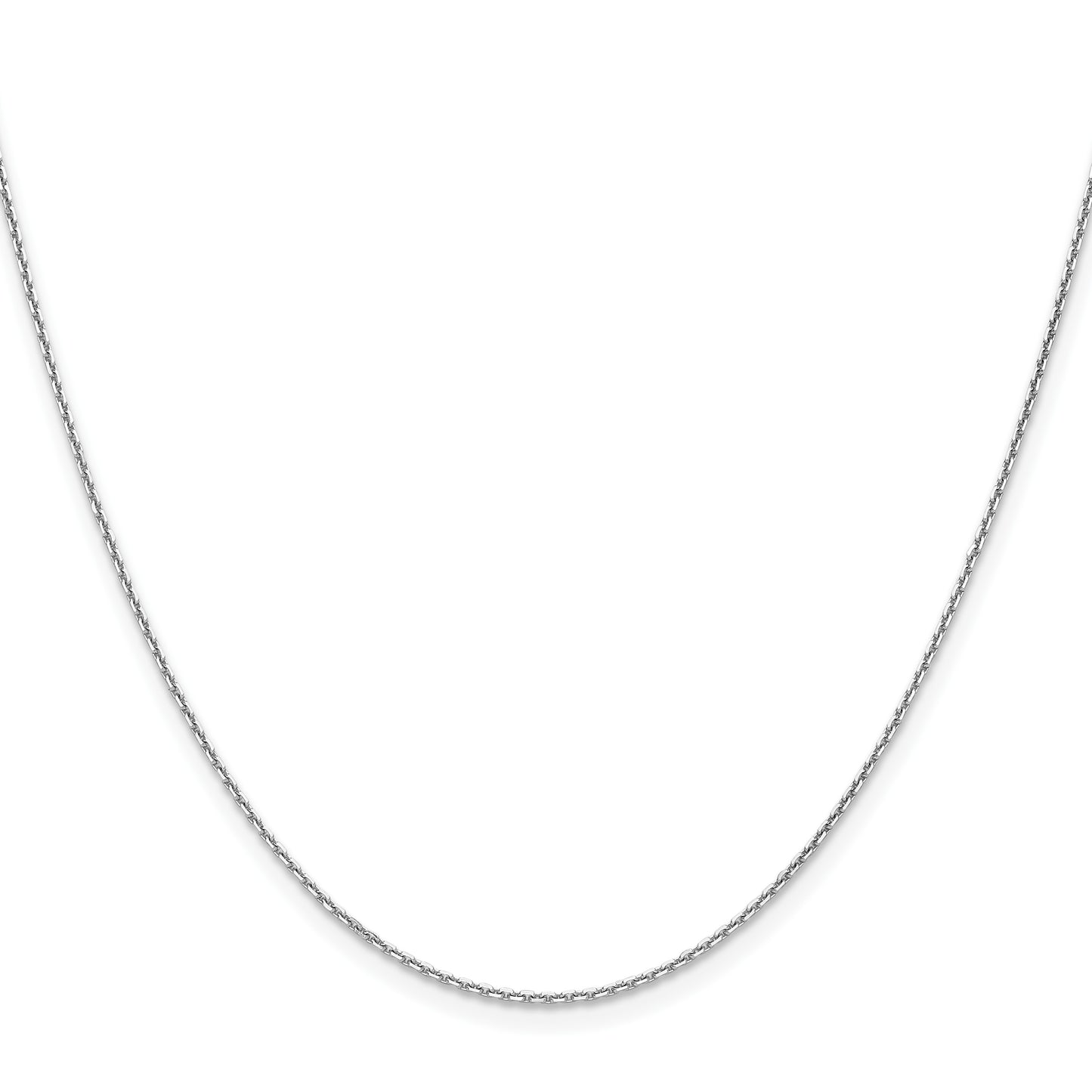 14k White Gold 1.2mm D/C Cable Chain