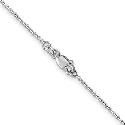 14k White Gold 1.2mm D/C Cable Chain