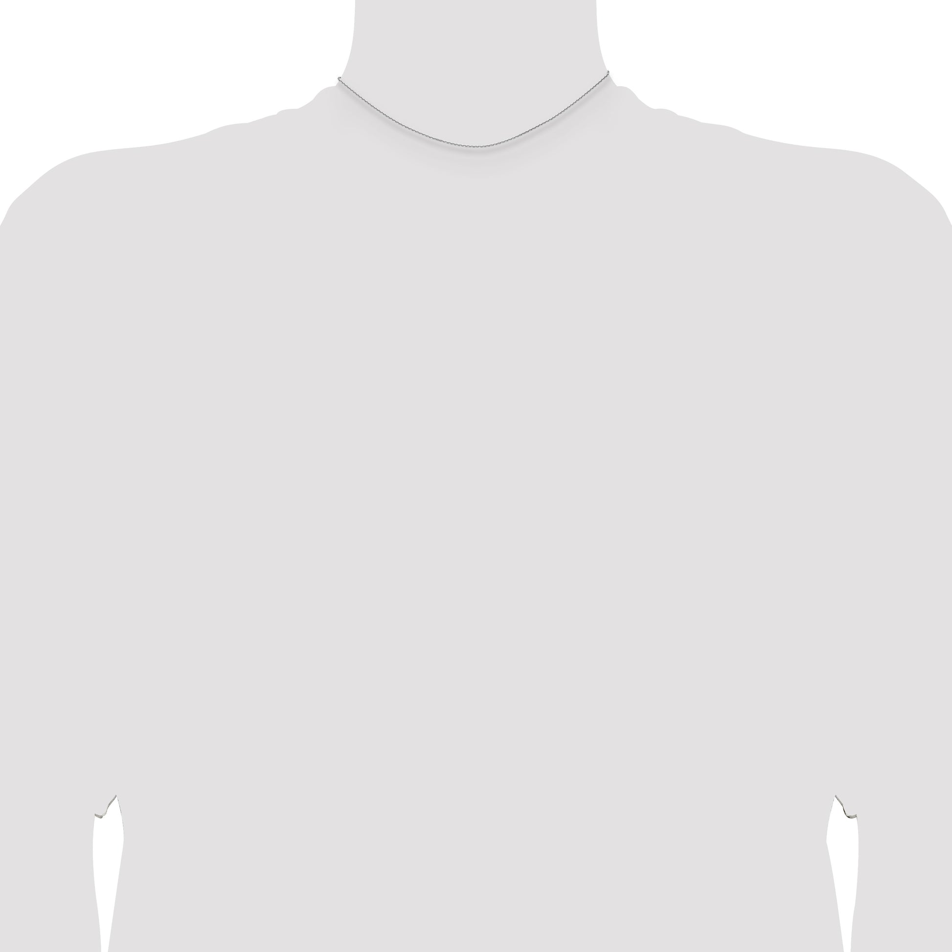 14k White Gold 1.2mm D/C Cable Chain