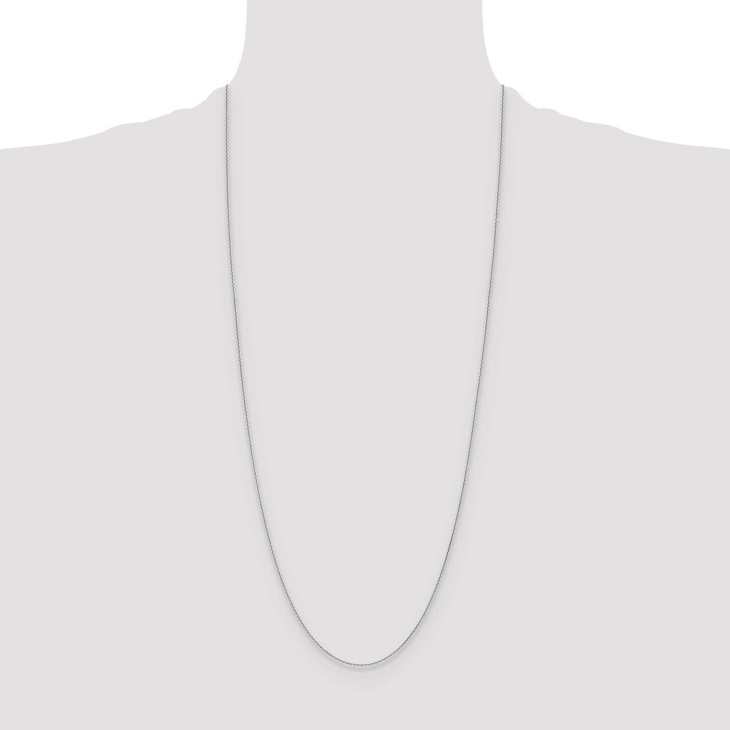 14k White Gold 1.2mm D/C Cable Chain