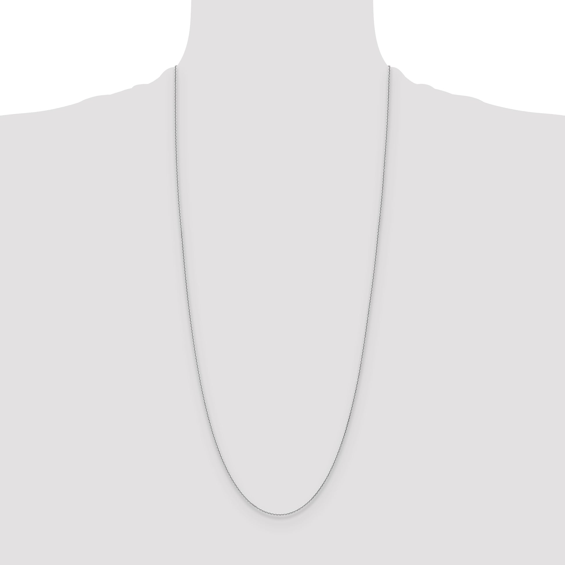 14k White Gold 1.2mm D/C Cable Chain