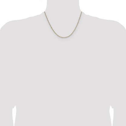 14k Yellow Gold with Rhodium 1.4mm Singapore Chain