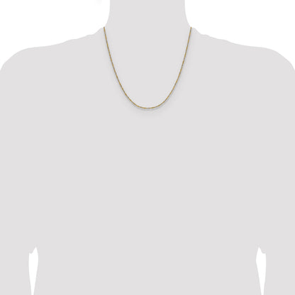 14k Yellow Gold with Rhodium 1.4mm Singapore Chain