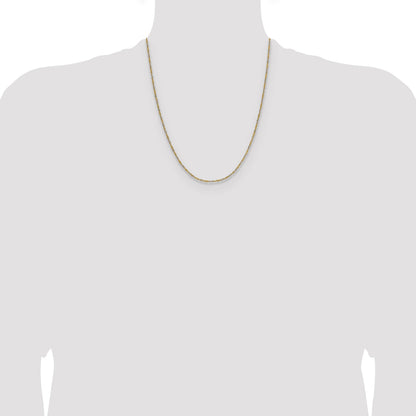 14k Yellow Gold with Rhodium 1.4mm Singapore Chain