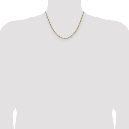 14k Yellow Gold with Rhodium 1.65mm Singapore Chain