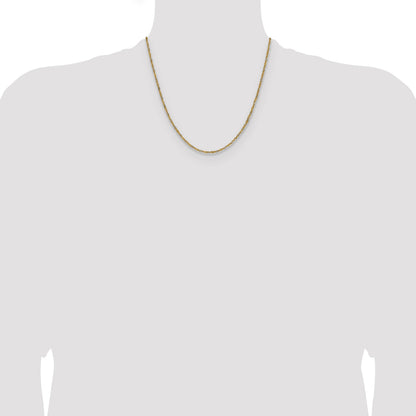 14k Yellow Gold with Rhodium 1.65mm Singapore Chain