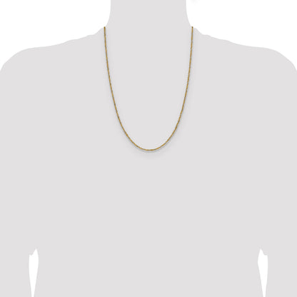 14k Yellow Gold with Rhodium 1.65mm Singapore Chain