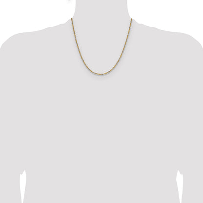 14k Yellow Gold with Rhodium 1.9mm Singapore Chain