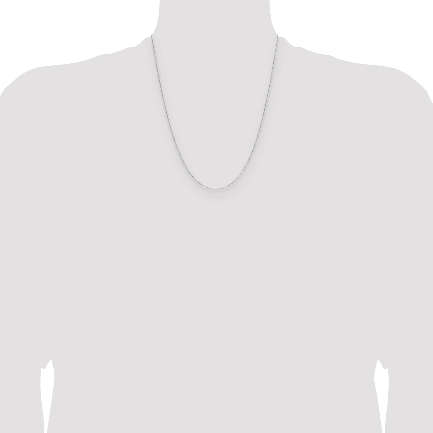 14k White Gold .8mm Forzantine Cable Chain
